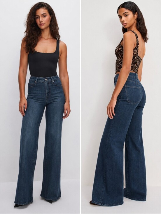 Good American Denim - ❤️ NWOT! GOOD AMERICAN GOOD WAIST HIGH RISE WIDE LEG PALAZZO JEANS, 8 (29)